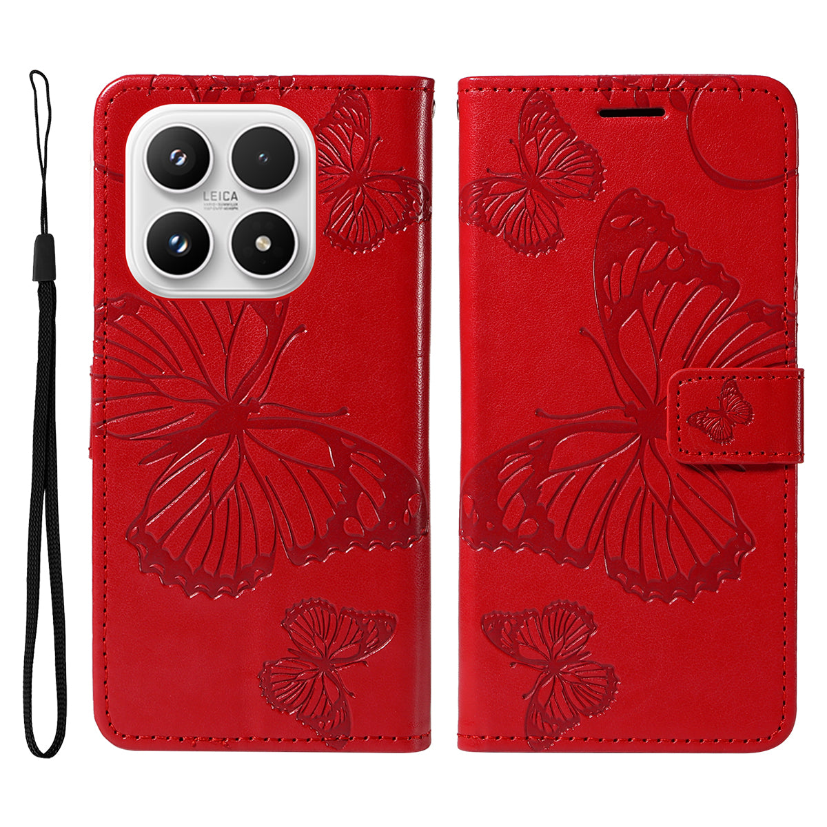 For Xiaomi 17 Wallet Case Floral Butterfly Imprinted Leather Phone Cover Stand