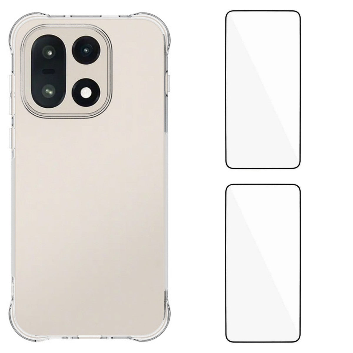 WANLONFENG For OnePlus 15 5G TPU Case  WL2 Series 2.0mm Phone Cover with 2Pcs Tempered Glass Films