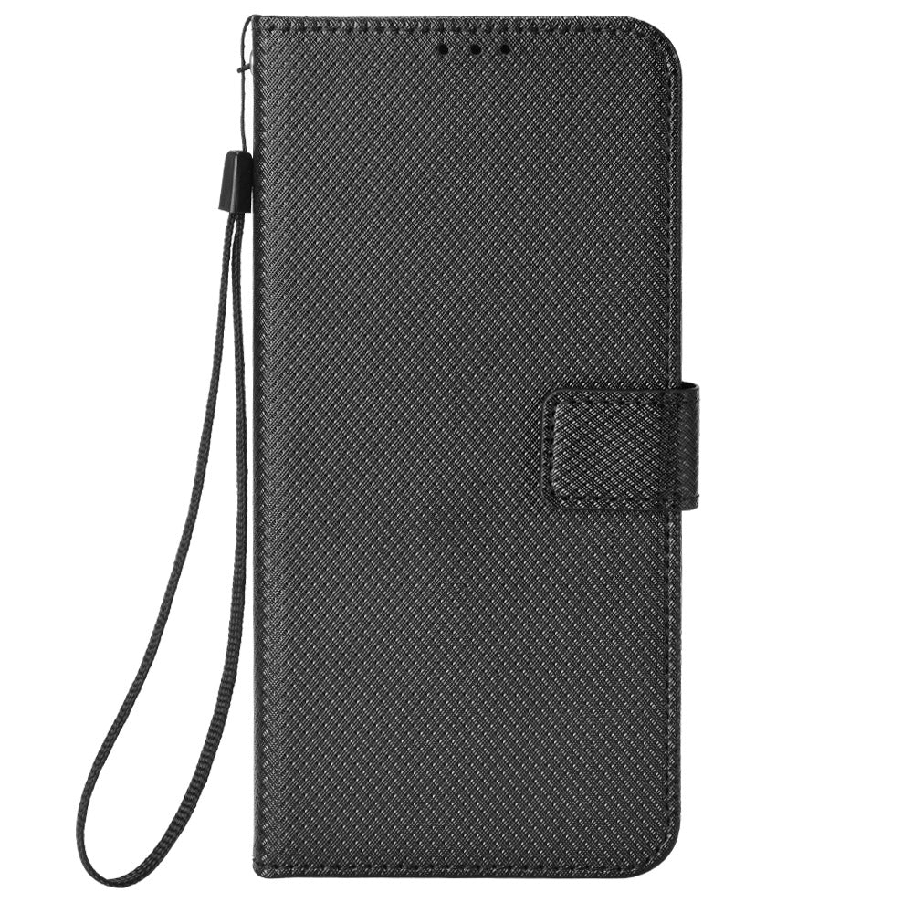 For Oppo F31 Pro 5G Leather Wallet Case with Strap Diamond Texture Phone Cover
