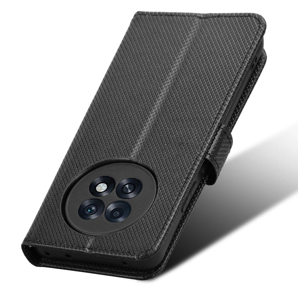 For Oppo A6 Max 5G / Oppo A6 GT 5G / Oppo F31 Pro+ 5G Leather Wallet Case with Strap Diamond Texture Phone Cover