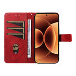 For Xiaomi 17 Pro Max Leather Case Geometric Line Design Wallet Phone Cover with Wrist Strap