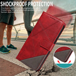 For Xiaomi 17 Pro Max Leather Case Geometric Line Design Wallet Phone Cover with Wrist Strap