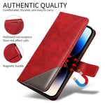 For Xiaomi 17 Pro Max Leather Case Geometric Line Design Wallet Phone Cover with Wrist Strap