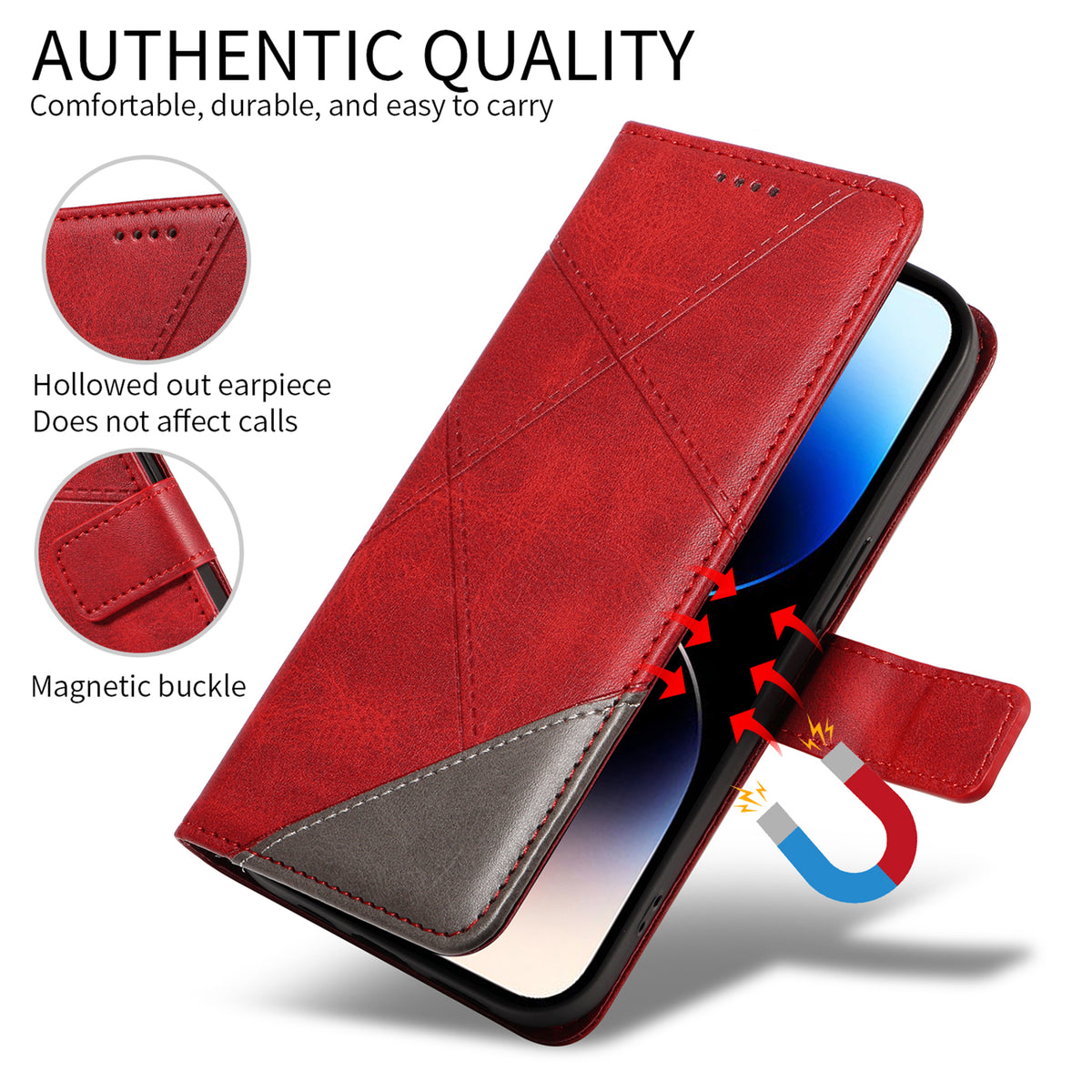 For Xiaomi 17 Pro Max Leather Case Geometric Line Design Wallet Phone Cover with Wrist Strap