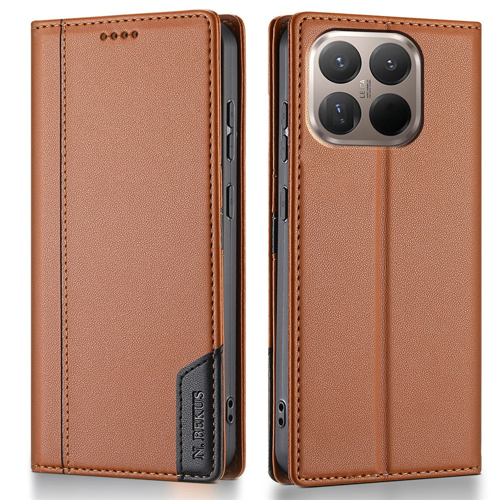 N.BEKUS P3 For Xiaomi 15T Case RFID Blocking Wallet Stand PU Leather Flip Phone Cover