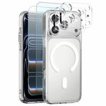 NORTHJO 5 in 1 Set for iPhone 17 Pro Max Magnetic Case PC + TPU Phone Cover with 2 Front Screen Protector + 2 Lens Film