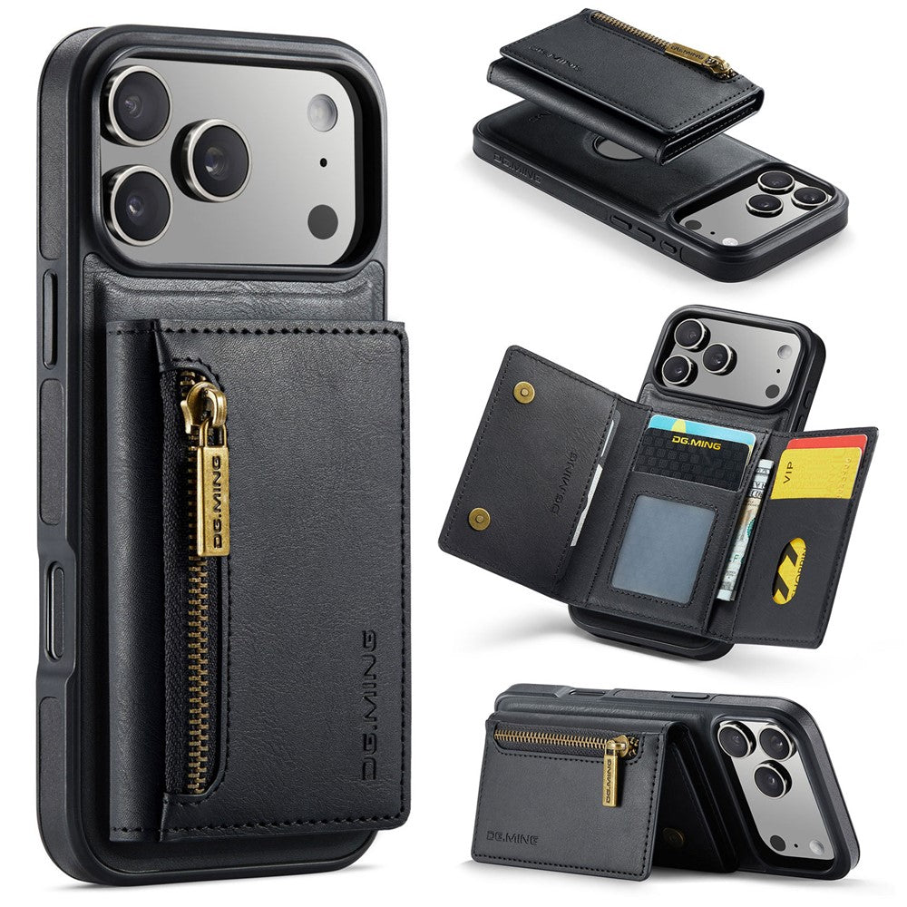 DG.MING M5 Series For iPhone 18 Pro / 17 Pro Case Detachable Magnetic Leather Phone Cover with Card Slots