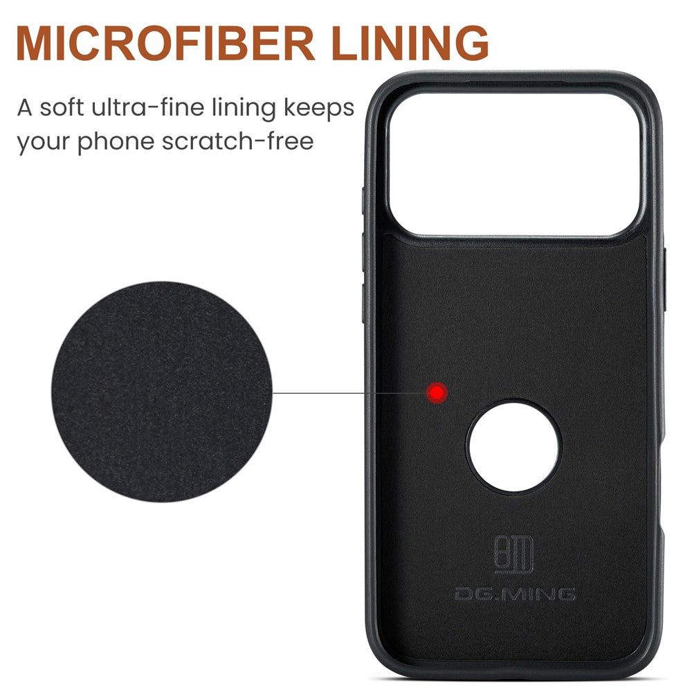 DG.MING M5 Series For iPhone 18 Pro / 17 Pro Case Detachable Magnetic Leather Phone Cover with Card Slots