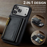 DG.MING M5 Series For iPhone 18 Pro / 17 Pro Case Detachable Magnetic Leather Phone Cover with Card Slots