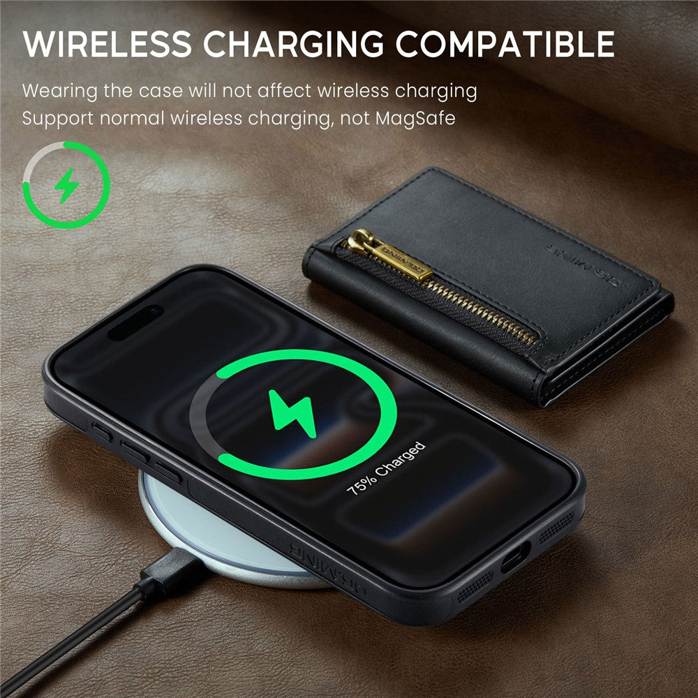 DG.MING M5 Series For iPhone 18 Pro / 17 Pro Case Detachable Magnetic Leather Phone Cover with Card Slots