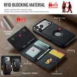 DG.MING M5 Series For iPhone 18 Pro / 17 Pro Case Detachable Magnetic Leather Phone Cover with Card Slots