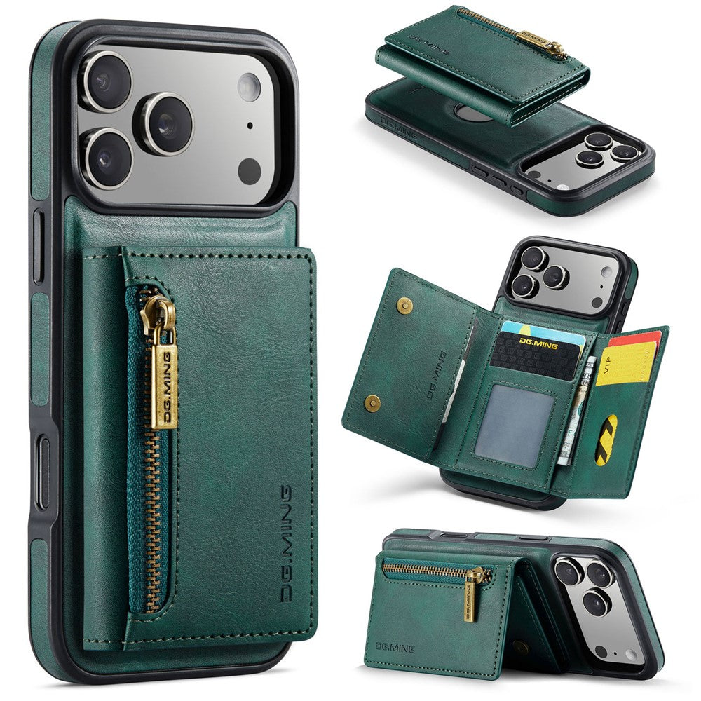 DG.MING M5 Series For iPhone 18 Pro / 17 Pro Case Detachable Magnetic Leather Phone Cover with Card Slots