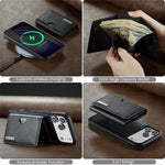 DG.MING M6 Series For iPhone 18 Pro / 17 Pro Case Magnetic Wallet PU + PC + TPU Phone Cover