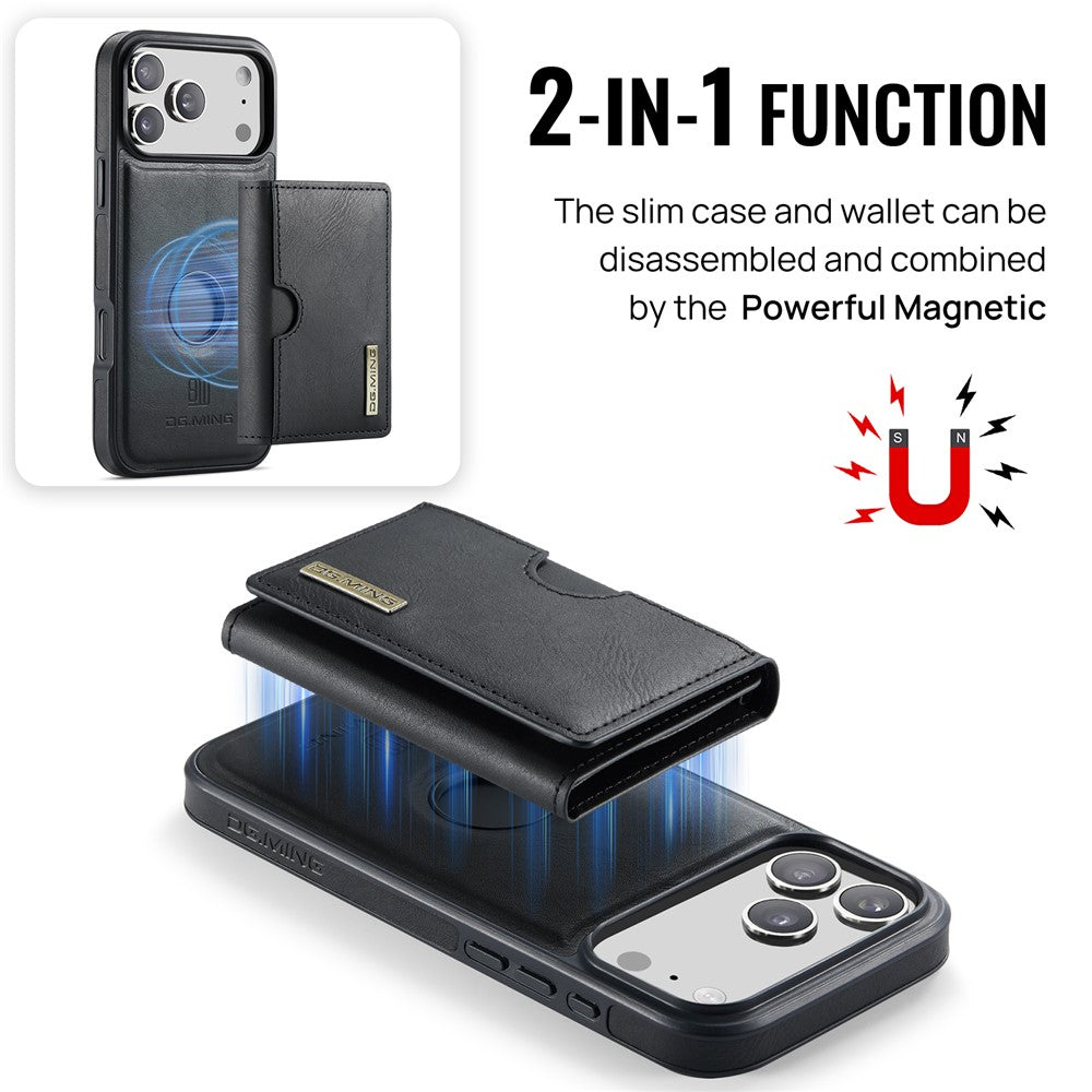 DG.MING M6 Series For iPhone 18 Pro / 17 Pro Case Magnetic Wallet PU + PC + TPU Phone Cover