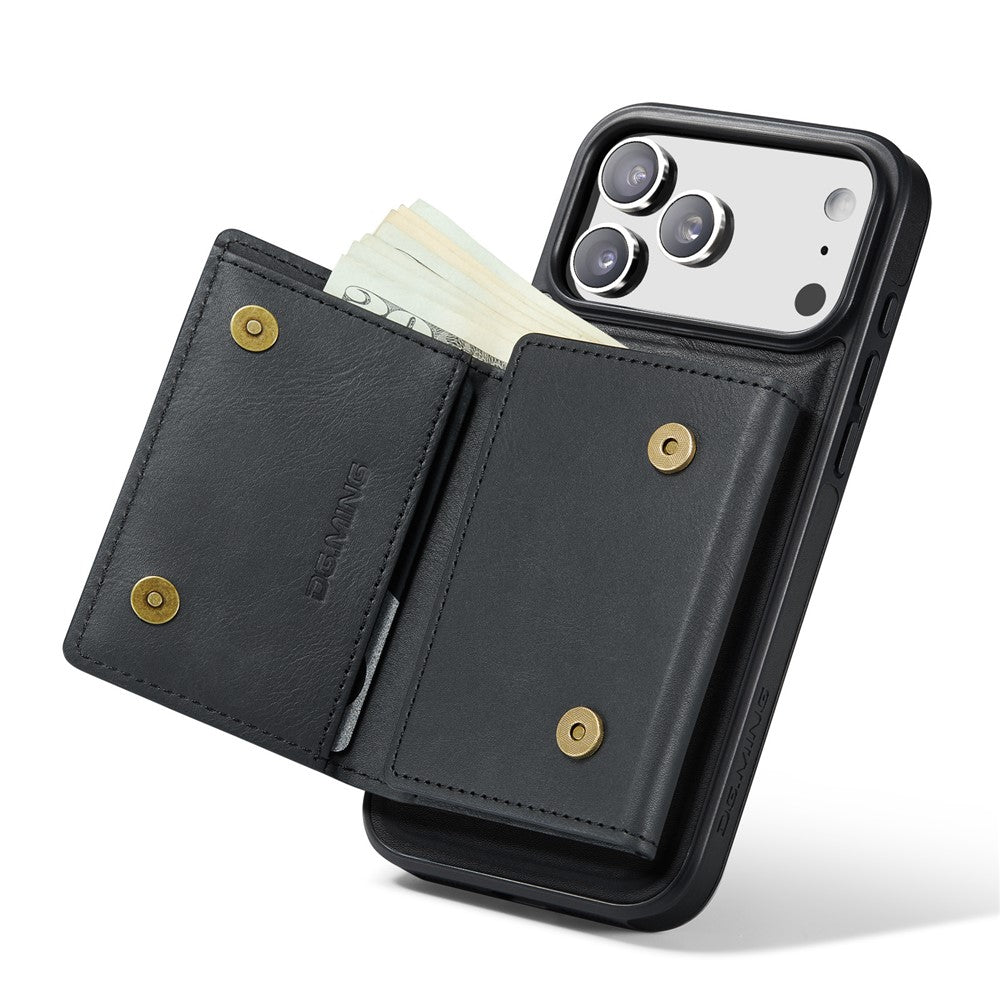 DG.MING M6 Series For iPhone 18 Pro / 17 Pro Case Magnetic Wallet PU + PC + TPU Phone Cover