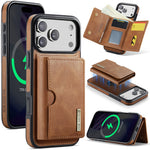 DG.MING M6 Series For iPhone 18 Pro / 17 Pro Case Magnetic Wallet PU + PC + TPU Phone Cover