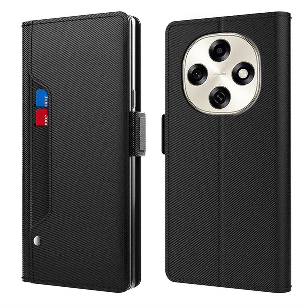For Oppo F31 Pro 5G Case Stand PU Leather Phone Cover Card Holder Mirror