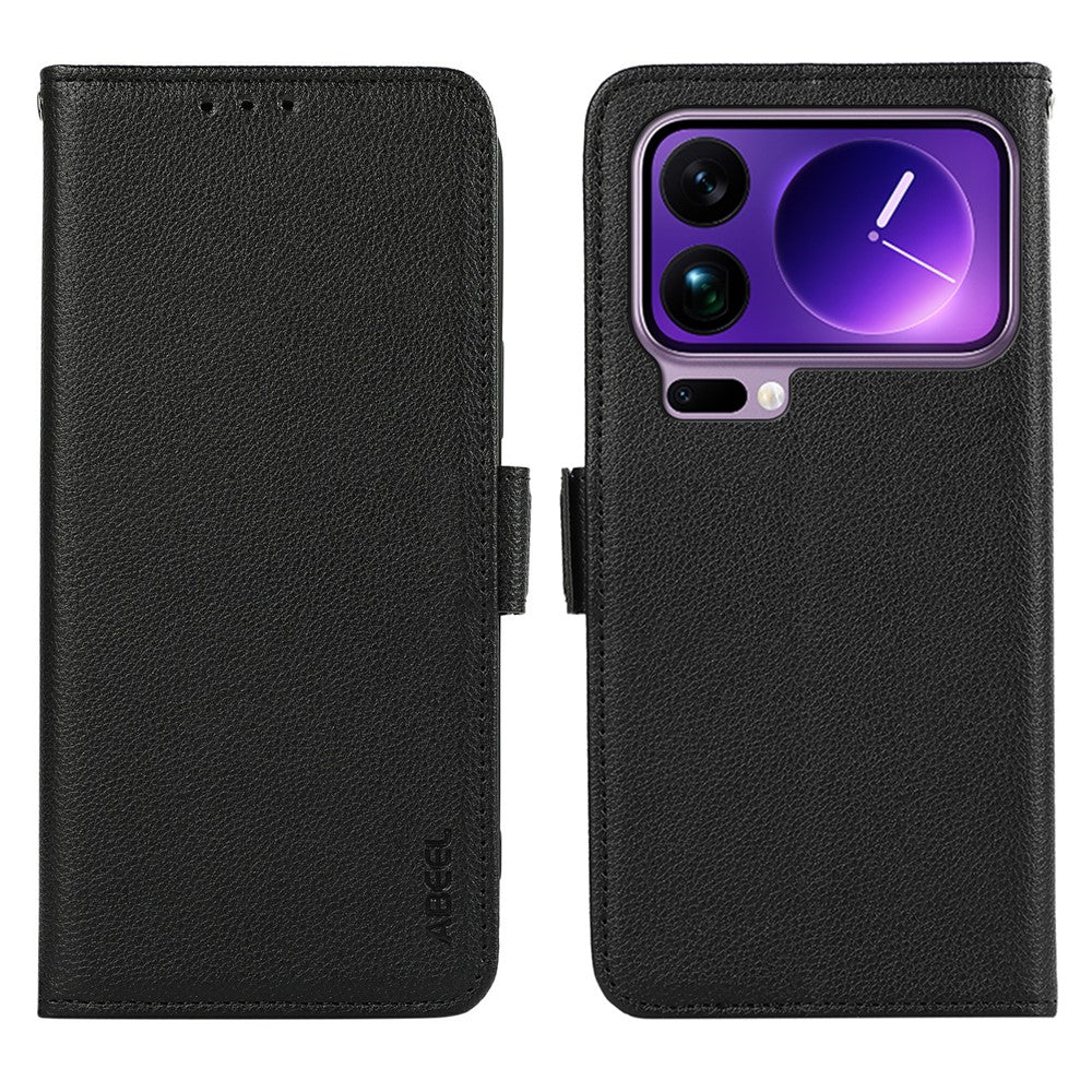 ABEEL For Xiaomi 17 Pro Max Case Litchi Texture Leather RFID Blocking Phone Cover