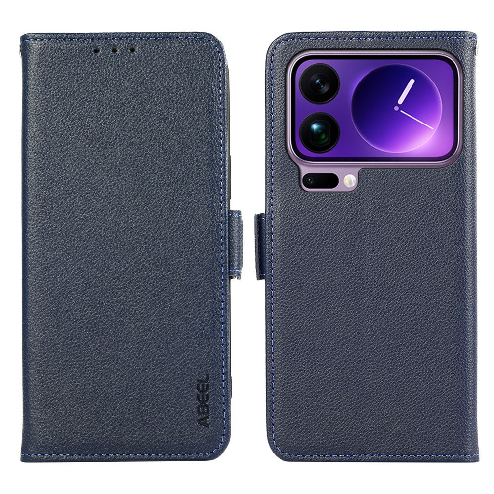 ABEEL For Xiaomi 17 Pro Max Case Litchi Texture Leather RFID Blocking Phone Cover