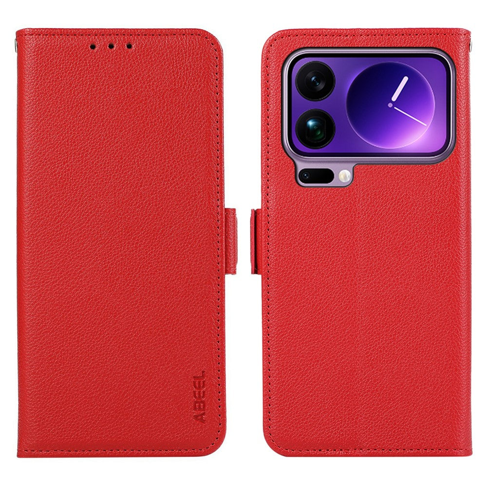 ABEEL For Xiaomi 17 Pro Max Case Litchi Texture Leather RFID Blocking Phone Cover