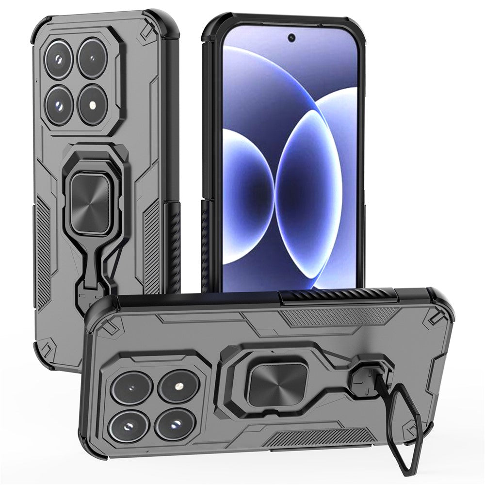 For Xiaomi 17 Case Rotatable Ring Kickstand PC + TPU Shockproof Phone Cover