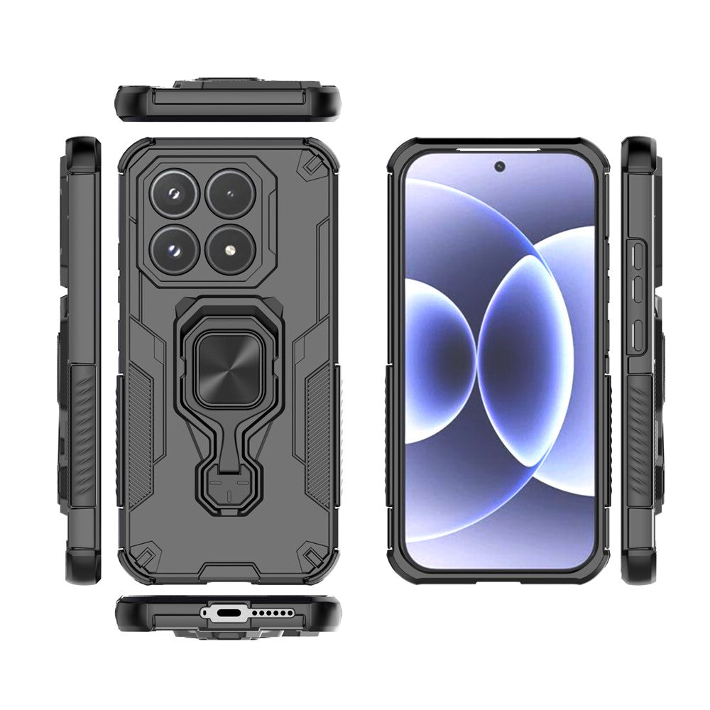 For Xiaomi 17 Case Rotatable Ring Kickstand PC + TPU Shockproof Phone Cover