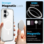 NORTHJO For iPhone 17 Magnetic Case PC + TPU Phone Cover Set with Front Screen Protector + Lens Film