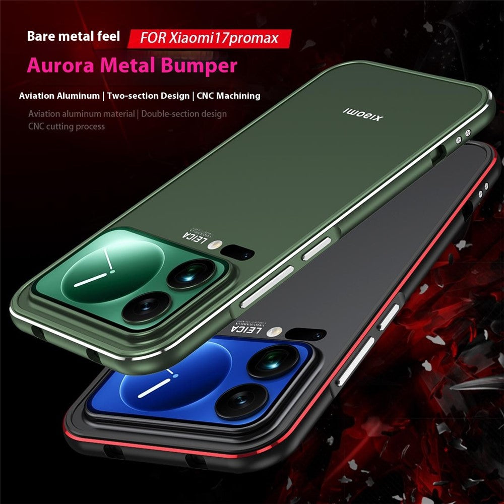 For Xiaomi 17 Pro Max Bumper Case Lens Protector Dual Color Metal Frame Phone Cover with Screw Lock