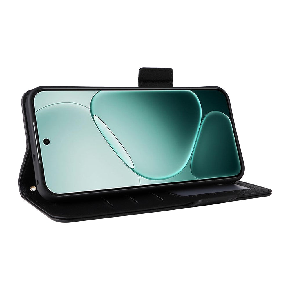Lædercover til Oppo A6 Pro 4G / A6 Pro 5G / F31 5G Litchi tekstur pung telefoncover med håndledsrem