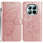 For Xiaomi Poco M8 Pro 5G / Redmi Note 15 Pro+ 5G (Global) Case Butterfly Imprinted Wallet Stand PU Leather Flip Phone Cover with Strap