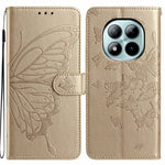For Xiaomi Poco M8 Pro 5G / Redmi Note 15 Pro+ 5G (Global) Case Butterfly Imprinted Wallet Stand PU Leather Flip Phone Cover with Strap