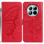 For Xiaomi Poco M8 Pro 5G / Redmi Note 15 Pro+ 5G (Global) Case Butterfly Imprinted Wallet Stand PU Leather Flip Phone Cover with Strap