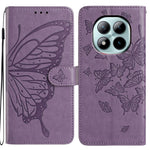 For Xiaomi Poco M8 Pro 5G / Redmi Note 15 Pro+ 5G (Global) Case Butterfly Imprinted Wallet Stand PU Leather Flip Phone Cover with Strap