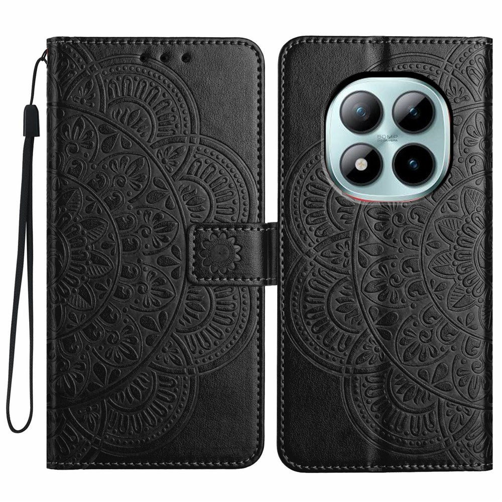 For Xiaomi Poco M8 Pro 5G / Redmi Note 15 Pro+ 5G (Global) Leather Case with Card Slots Mandala Pattern Phone Cover Stand