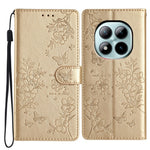 Xiaomi Poco M8 Pro 5G / Redmi Note 15 Pro+ 5G (Global) Plånboksfodral Läderflikfodral med Fjärilsblommönster och Rem