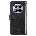 For Xiaomi Redmi Note 15 Pro 5G (Global) Wallet Case Glitter Anti-Scratch Leather Stand Phone Cover with Strap