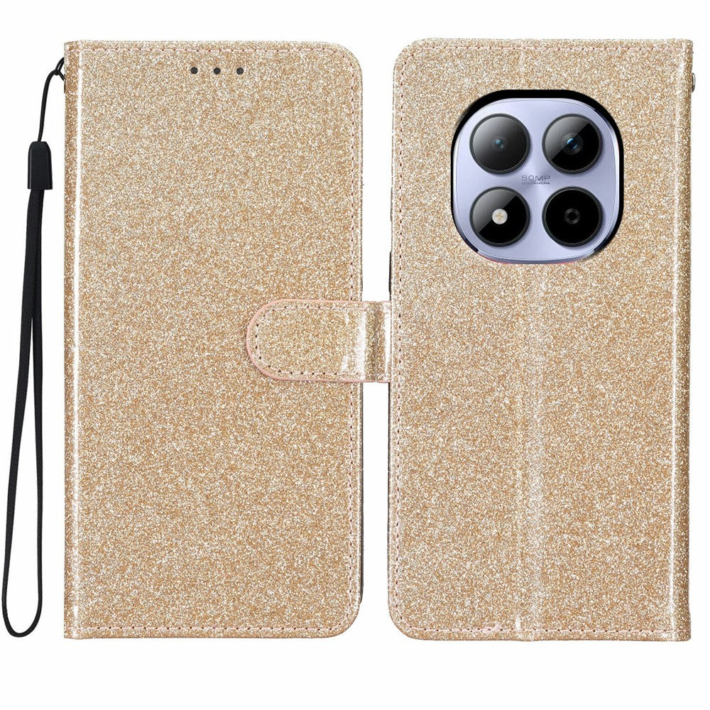 Xiaomi Redmi Note 15 Pro 5G (Global) Plånboksfodral Glitter Reptåligt Läder Stativ mobilfodral med Rem