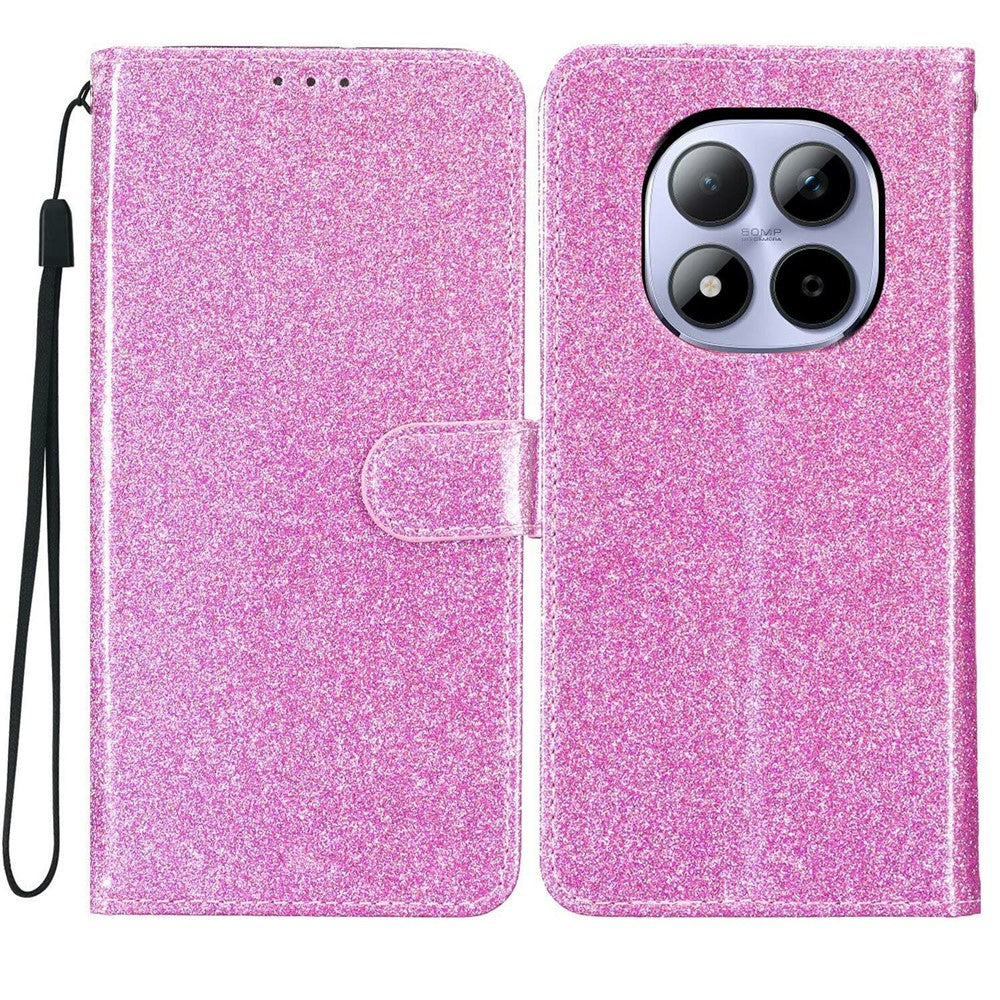 Xiaomi Redmi Note 15 Pro 5G (Global) Plånboksfodral Glitter Reptåligt Läder Stativ mobilfodral med Rem