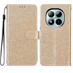 Xiaomi Poco M8 Pro 5G / Redmi Note 15 Pro+ 5G (Global) Plånboksfodral Glitter Reptåligt Läder Stativ mobilskal med Rem