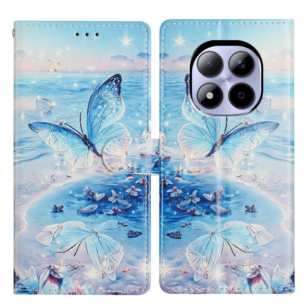 For Xiaomi Redmi Note 15 Pro 5G (Global) Case Pattern Printing Wallet Stand Flip Leather Phone Cover with Strap
