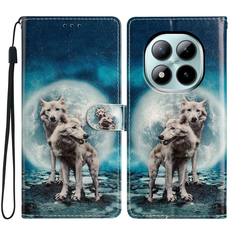 For Xiaomi Poco M8 Pro 5G / Redmi Note 15 Pro+ 5G (Global) Wallet Case PU Leather Pattern Printing Stand Phone Cover with Strap