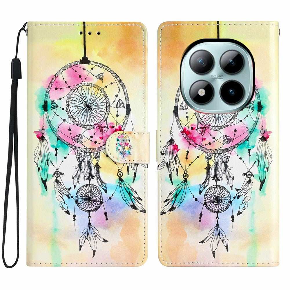 For Xiaomi Poco M8 Pro 5G / Redmi Note 15 Pro+ 5G (Global) Wallet Case PU Leather Pattern Printing Stand Phone Cover with Strap