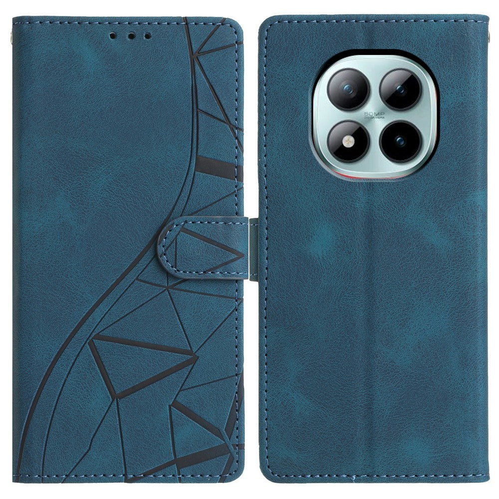 For Xiaomi Poco M8 Pro 5G / Redmi Note 15 Pro+ 5G (Global) Case Wallet Stand Imprinted Triangle Pattern Leather Phone Flip Cover
