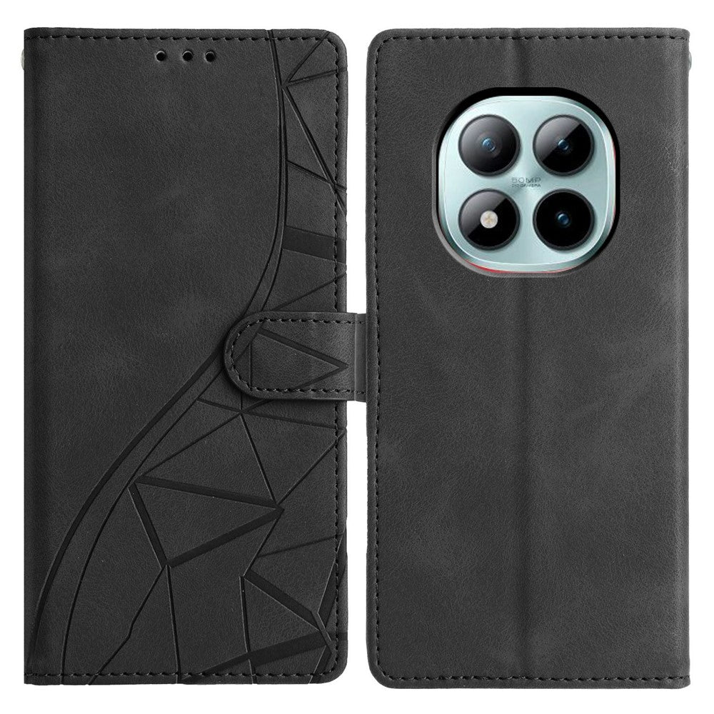For Xiaomi Poco M8 Pro 5G / Redmi Note 15 Pro+ 5G (Global) Case Wallet Stand Imprinted Triangle Pattern Leather Phone Flip Cover