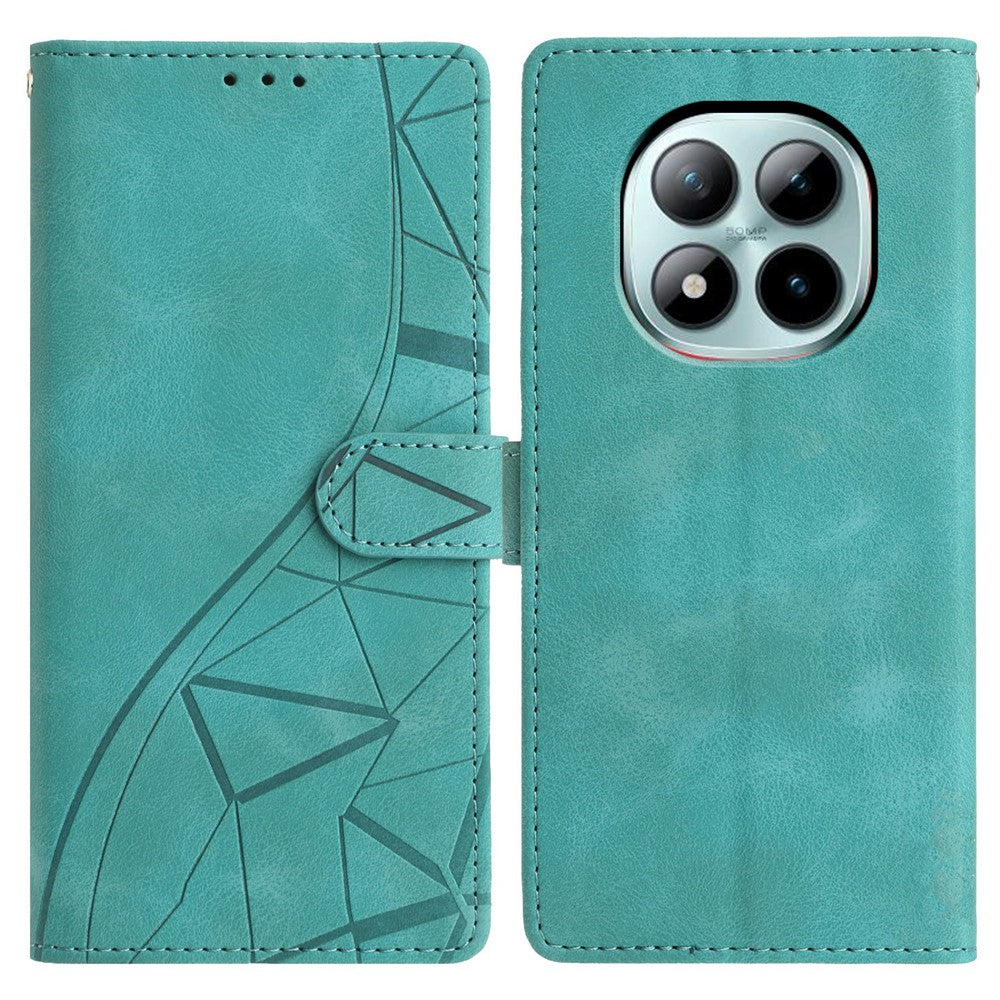For Xiaomi Poco M8 Pro 5G / Redmi Note 15 Pro+ 5G (Global) Case Wallet Stand Imprinted Triangle Pattern Leather Phone Flip Cover