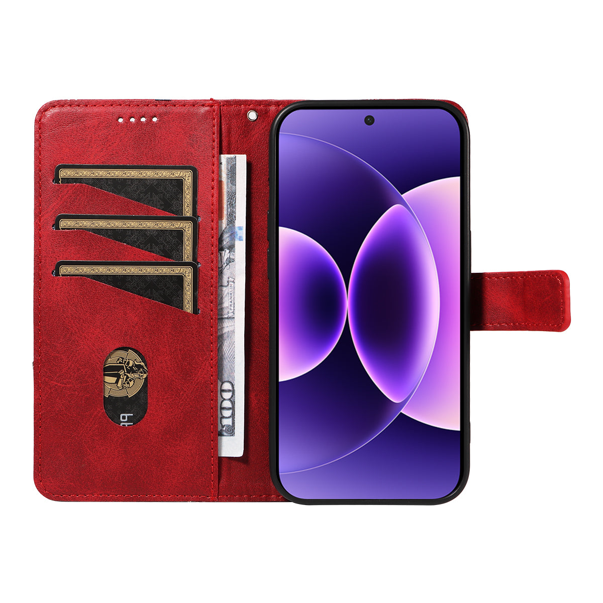 For Xiaomi 17 Pro Leather Case Geometric Line Design Wallet Phone Cover with Wrist Strap