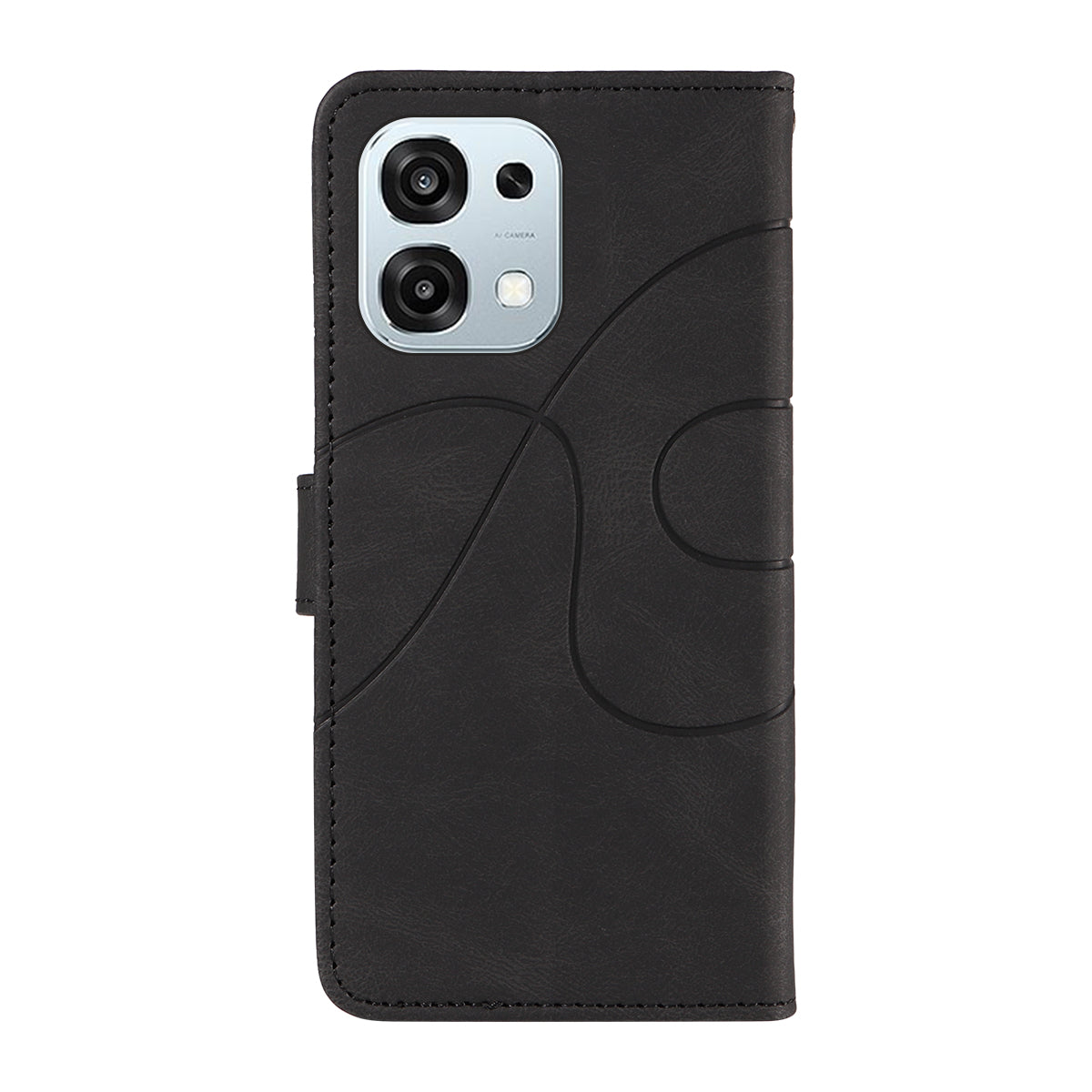 For Oppo A6 Pro 4G / Oppo A6 Pro 5G Wallet Case Leather Phone Cover Stand with Curved Line Design