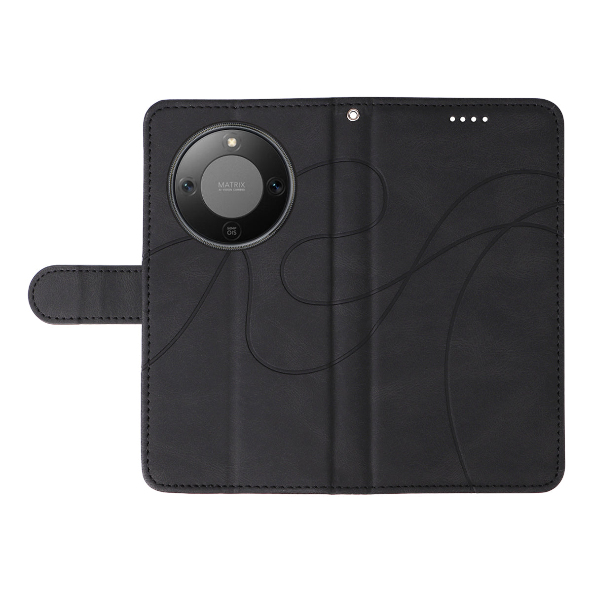 For Honor Magic8 Lite 5G / X9d 5G / X70 5G Wallet Case Leather Phone Cover Stand with Curved Line Design