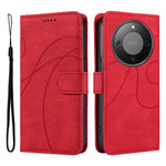 For Honor Magic8 Lite 5G / X9d 5G / X70 5G Wallet Case Leather Phone Cover Stand with Curved Line Design