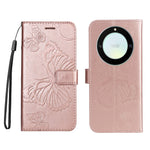 For Honor X40 5G / X9a 5G / Magic5 Lite 5G Wallet Case Floral Butterfly Imprinted Leather Phone Cover Stand